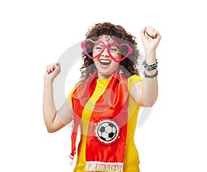 Football or soccer woman fan