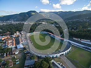 Football Stadium in Antigua, Guatemala. Cityscape.