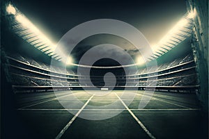 Football stadium background, creative digital illustration painting