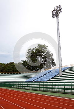 A football stadium floodlight