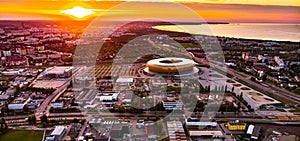 Football stadium gdansk aerial view photo