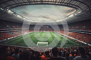 Football stadium people backview. Generate Ai