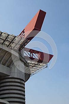 Football stadium in the San Siro district in Milan, detail.
