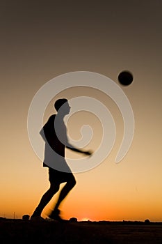 Football at sunset