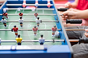 Football table played by boys