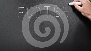 Football tactics written on blackboard with chalk. Game plan strategy. Sport concept