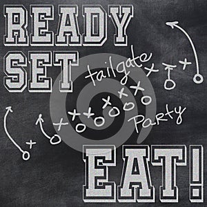 Football Tailgate Party Chalkboard Art Invitation