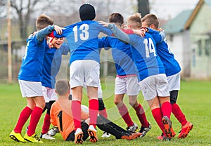 Football Team Celebrating