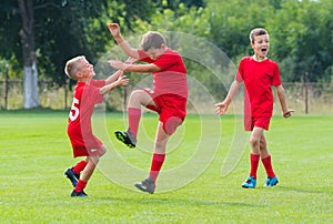 Football Team Celebrating