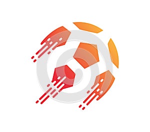 Football Technology Logo Design-Fast Football & Speedy Ball Logo Design