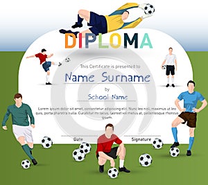 Football themed certificate template