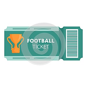 Football ticket super cup icon cartoon vector. Attend venue