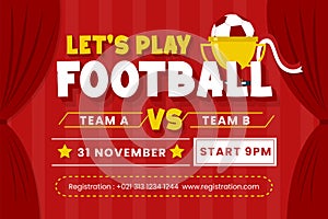 Football tournament, sport event background design template easy to customize simple and elegant design
