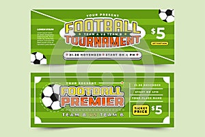 Football tournament, sport event banner design template easy to customize simple and elegant design