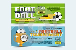 Football tournament, sport event banner design template easy to customize simple and elegant design