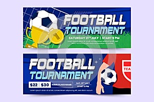 Football tournament, sport event banner design template easy to customize simple and elegant design