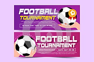 Football tournament, sport event banner design template easy to customize simple and elegant design