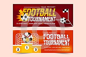 Football tournament, sport event banner design template easy to customize simple and elegant design