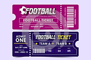 Football tournament, sport event ticket design template easy to customize simple and elegant design