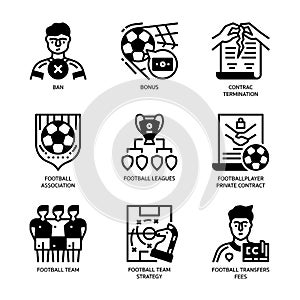 Football Transfers Icons Set