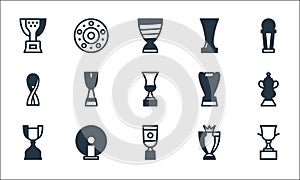 football trophies line icons. linear set. quality vector line set such as football trophy, football trophy, trophy