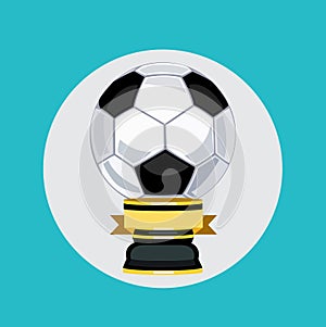 Football trophy flat design vector