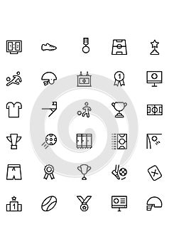 Football Vector Line Icons 2