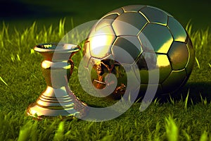 Football victory in golden cup competitions on grass