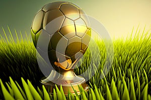 Football victory in golden cup competitions on grass