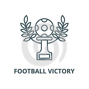 Football victory vector line icon, linear concept, outline sign, symbol