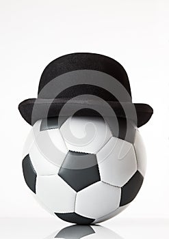 Football wearing a bowler hat