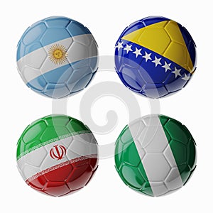 Football WorldCup 2014. Group F. Football/soccer balls.