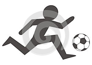 Footballer, black vector icon