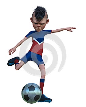 Footballer cartoon in a white background