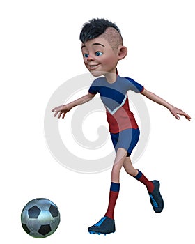 Footballer cartoon in a white background