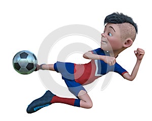 Footballer cartoon in a white background