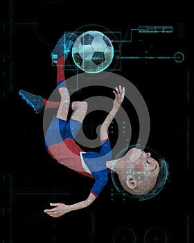 Footballer cartoon in a white background