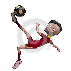 Footballer cartoon in a white background