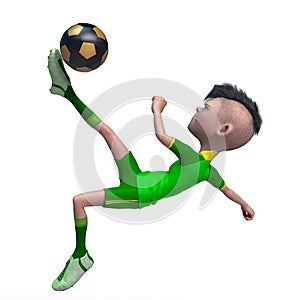 Footballer cartoon in a white background