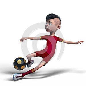 Footballer cartoon in a white background