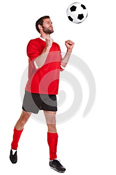 Footballer cut out on white