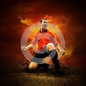 Footballer in fires