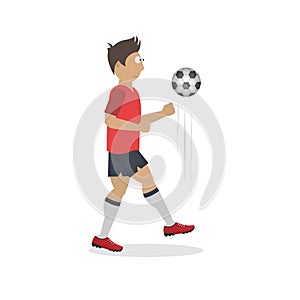Footballer. Football player with a ball, vector illustration