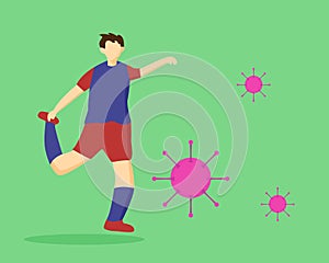 Footballer kicking virus