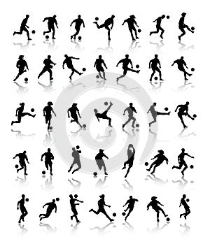 Footballer silhouettes