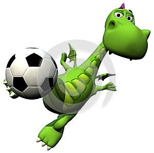 Footballer soccer player flying head - baby dragon