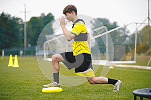 A footballer at Stretching and Balance Training Unit