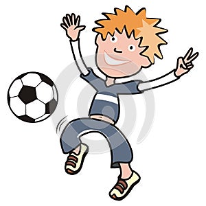 Footballer, young man and soccer ball, eps.