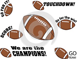 Footballs with cheers with vector available photo