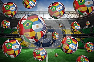 Footballs in international flags